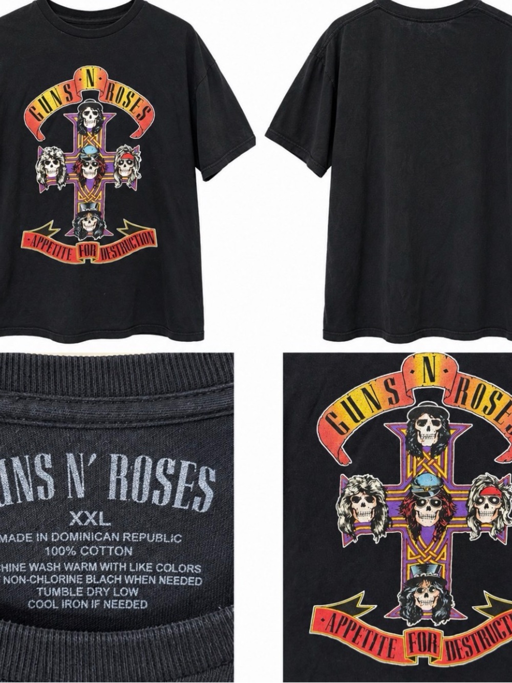 Guns N' Roses Mens Black 'Appetite For Destruction' Graphic Tee